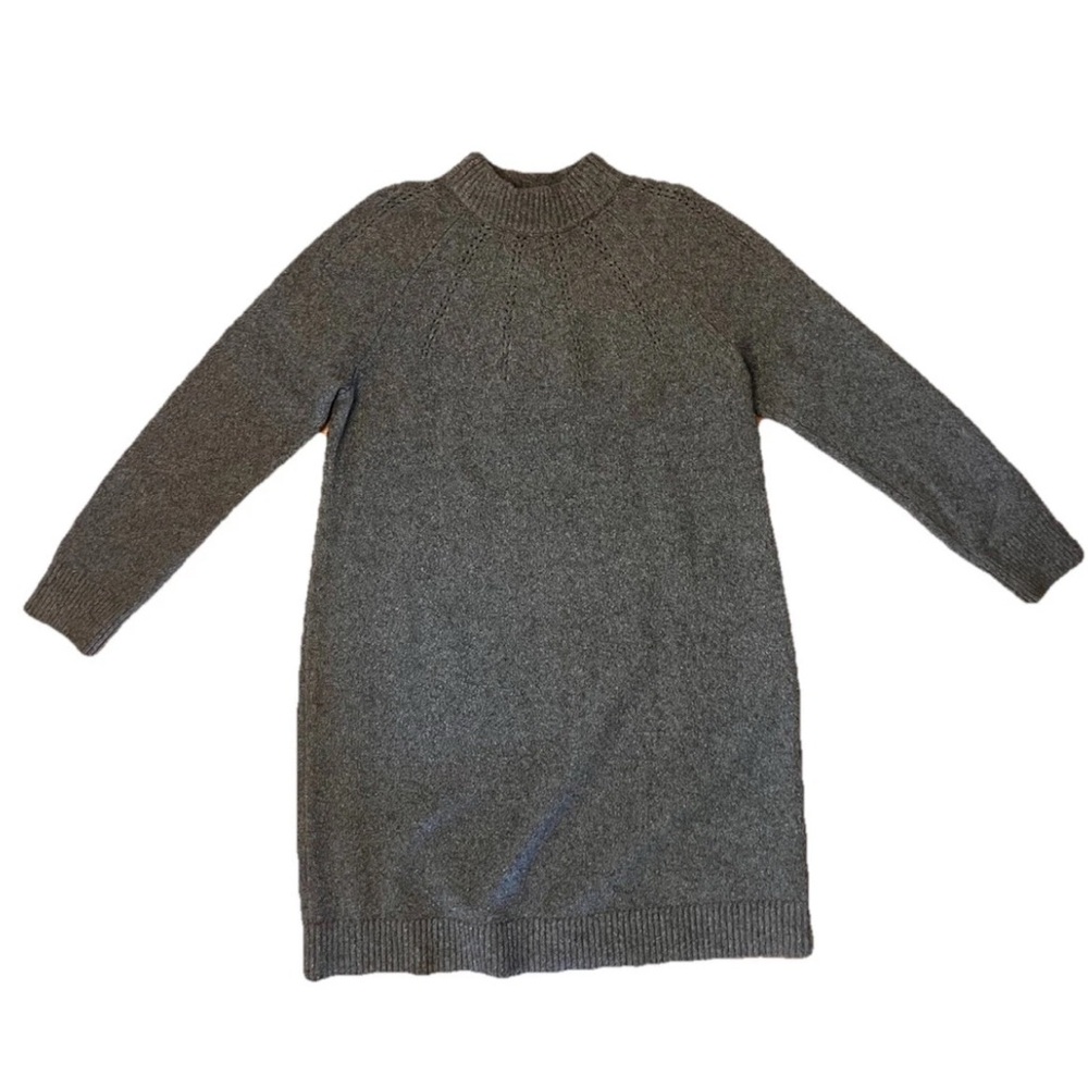 Land’s End Women’s Gray Sweater Dress Wool Blend